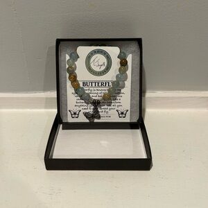 Beaded Bracelet with Butterfly Charm